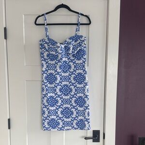 Tommy Bahama Blue and White Swim Coverup